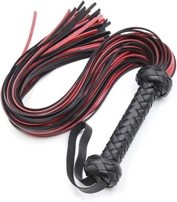 Fouet premium lanières cuir véritable 72 cm