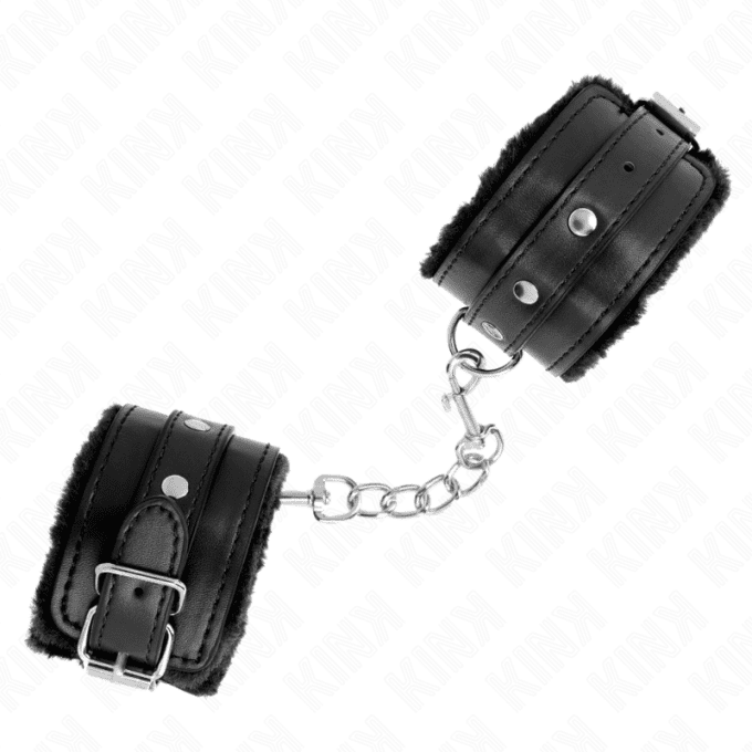 Menottes simili cuir poignets rembourrés noires - S&N